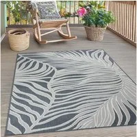 s.Oliver Teppich Skadom, Wende-Teppich im Blatt Design, auch für Balkon und Terrasse, rechteckig, Höhe: 5 mm, für In- und Outdoor geeignet, wetterfest & UV-beständig