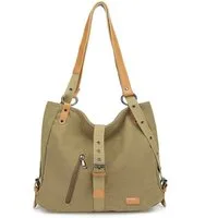KONO Handtasche Canvas Handtasche 2 in 1 Canvas Verstellbare Schultergurte