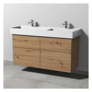 Sanipa 3way Waschtischunterbau zu Duravit Dura Square Waschtisch mit 4 Auszügen, Eiche Natural-Touch SM42285