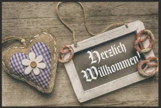 Fussmatte Herzlich Willkommen 10260 | Größe: 60 cm x 45 cm