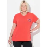 Ulla Popken T-Shirt Funktions-Shirt Cut-Outs V-Ausschnitt Halbarm