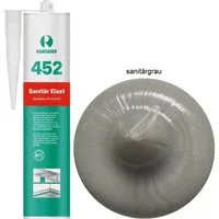 Ramsauer Dichtstoff Ramsauer 452 Sanitär Elast Silikon 310ml Kartusche Sanitärgrau, gebrauchsfertig, Gute Haftung auf glatten Oberflächen, Innen und Aussen