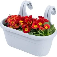 KONZEPT Balkonkasten Balkon Blumenkasten mit Halterung 6,2 L, Balkonkasten für Geländer, Blumenkasten aus wetterfestem Kunststoff