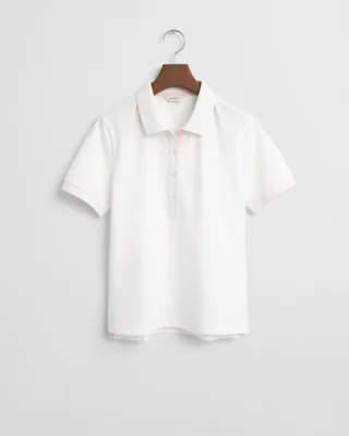 GANT - Piqué Poloshirt mit Kontrastkragen white - Gr. - L