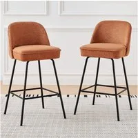 JYMTOM Barhocker Gepolsterter Sitz mit Federkern, Sitzfläche aus Leinen und Textilien (2 St), Metallbeine, für Bar, Theke, Küche, Esszimmer und Bistro geeignet