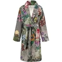 Essenza Damenbademantel Fleur, Kurzform, Polyester, Schalkragen, Gürtel, mit Blumenprint
