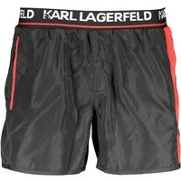 KARL LAGERFELD Badeshorts Elegante Herren-Badeshorts Schwarz mit Kontrasten und Logo-Detail