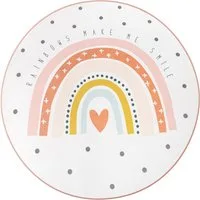 Paco Home Kinderteppich Chicos 552, rund, Höhe: 2 mm, Flachgewebe, Kinder Design, Motiv Regenbogen, Pastell-Farben