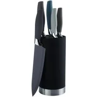 KING Messer-Set NUANCE (Set, 6-tlg), 5 Küchenmesser, 1 Messerblock, Antihaftbeschichtete Messerklingen