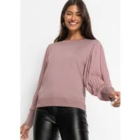 bonprix Strickpullover im tollen Viskose-Mix, mit weiten, extravaganten Plisseeärmeln, bequem