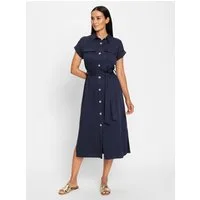heine Etuikleid Hemdblusenkleid Kurzarm