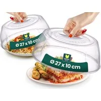 uandu home Mikrowellenbehälter Mikrowellen Abdeckung, Mikrowellengeschirr, Microwellenabdeckungen, (Küche Aufbewahrung & Organisation, Microwellengerät, Abdeckhaube, Microwave Cover, 2-tlg., Ø 27x10 cm)