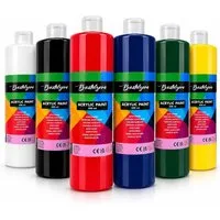 Greenpoint Acrylfarbe Acrylfarben-Set 6/12/24 x500 ml Hoch deckend, matt, für Pouring & mehr, Hochpigmentiert, wasserfest, schnelltrocknend, matt, mischbar