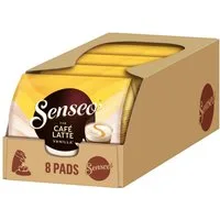 Senseo Kaffee Pads Typ Café Latte Vanilla Senseopads 5 x 8 = 40 Getränke Kaffeepads, 460 g, (Packung, 5er Pack)