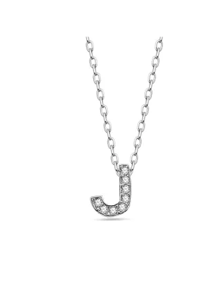 Dkeniz Anhänger mit Kette Buchstabe J 925/- Sterling Silber