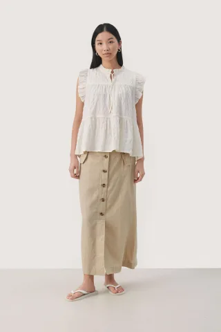 Ärmellose Bluse Gerade Passform Tofu white