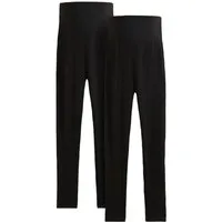 bonprix Umstandsleggings (Packung, 2-tlg) Baumwoll-Jersey mit Elasthan, mit breitem Jerseybund, Skinny Fit