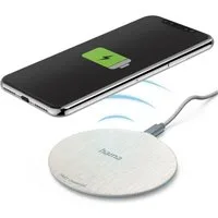 Hama QI Wireless Charger FC10 Schnell Induktion Weiß Induktions-Ladegerät (Ladegerät Lader Ladestation Kabellos Platte für Smartphone iPhone)