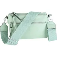 MIRROSI Umhängetasche Damen, Veganleder Crossbody Tasche Bag, Schultertasche (Extra dünnes Design mit einem 5 cm breiten Tragegurt, 24,5x17x3cm (BXHXT), gemusterten & verstellbaren Schulterriemen