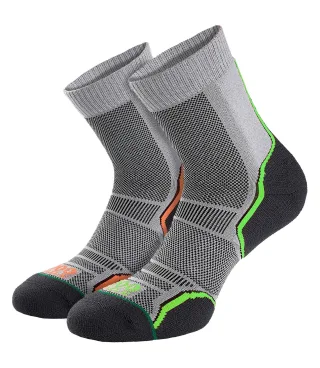 1000 Mile - 2er-Pack Herren Trail Einzel-Schicht Feuchtigkeitsableitende Merinowollsocken - Grau