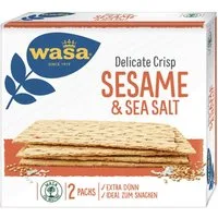 Wasa Brot, Wasa Delicate Crisp Cracker Sesam und Sea Salt Knäckebrot 190g