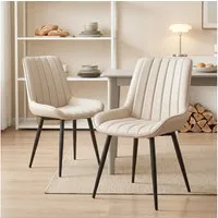 oyajia Esszimmerstuhl Stuhlset – Polsterstühle, Küchenstuhl mit Rückenlehne (mit Ergonomischer Rückenlehne und Metallbeinen, 2 St), für Esszimmer/Arbeitszimmer geeignet