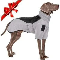 Ledander Hundejacke Hundemantel wasserdicht, Hundejacke für Mittel Großen Hund Winddicht, Warme Winterjacke mit Reflektierenden Streifen & Geschirrschnalle