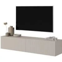 Selsey TV-Schrank VELDIO Kompaktes Hängeboard geriffelt, Push-to-Open, 140x30 cm, Matt