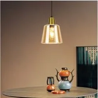ZMH Pendelleuchte Esszimmer 1/3 Flammig E27 Transparent Hängeleuchte Schlafzimmer Hotel, Einfache Installation, ohne Leuchtmittel, Glas E27 Hängeleuchte Retro Esszimmerlampe