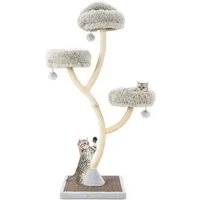 COSTWAY Kratzbaum Katzenbaum, mit 3 Plüschbälle, Metallgestell