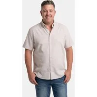Boston Park Kurzarmhemd Leinenoptik-Hemd Halbarm Buttondown-Kragen