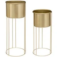 Atmosphera Créateur d'intérieur Blumentopf Blumenständer aus Metall, 2er-Set, 58 cm
