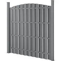 neu.holz Gartenzaun, »Siero« Lamellenzaun Rund WPC Sichtschutz 180x(165-180)cm Grau