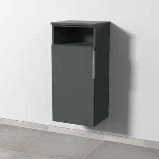 Sanipa 3way Mittelschrank mit 1 Tür und 1 offenem Fach, Anthrazit-Matt, UM13422 UM13422