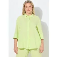Ulla Popken Hemdbluse Hemdbluse Rückenfalte Hemdkragen 3/4-Arm