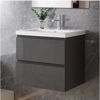 duschspa Waschtisch Waschbecken mit Unterschrank Badmöbel Set Badschrank Waschplatz, Hochglanz, 50-120cm