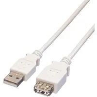VALUE Value USB-Kabel USB 2.0 USB-A Stecker, USB-A Buchse 3.00 m Weiß Gesch USB-Kabel, (300.00 cm)