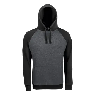 SOLS - "Seattle" Kapuzenpullover für Herren/Damen Unisex (Schwarz/Anthrazit meliert)