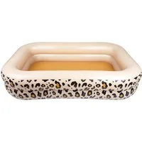 Swim Essentials Pool Rechteckiger Swimming Pool 211 cm Leopard Beige, Swimmingpool Planschbecken
