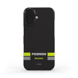 Handyhülle COVRZ | Feuerwehr Strips | Slim Case | Schwarz | Personalisierbar | iPhone 16 15 14 13 Plus Pro Max, Samsung Galaxy S25 S24 S23 uvm. iPhone 16 Ohne