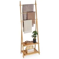 relaxdays Handtuchständer Bambus 3 Stange