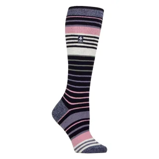 Damen Ultra leichte dünne thermische Winterski-Socken mit Streifen