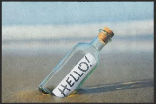 Fussmatte Hello Flaschenpost 4795 | Größe: 60 cm x 45 cm