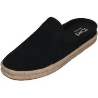 TOMS SANTIAGO MULE Espadrille Black Diamond Perforated Suede