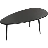 COSTWAY Couchtisch, Wohnzimmertisch oval, mit stabiler Metallkonstruktion