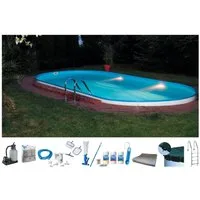 my POOL BWT Ovalpool PREMIUM mit blauer Innenfolie (Komplett-Set, 10-tlg), Höhe 150 cm, in verschiedenen Größen