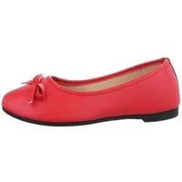Ital-Design Damen Freizeit Ballerina (85894020) Blockabsatz Klassische Ballerinas in Rot