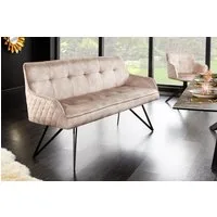 riess-ambiente Sitzbank EUPHORIA 156cm champagner greige / schwarz (Einzelartikel, 1-St), Wohnzimmer · Samt · Metall · Flur · Küche · Esszimmer · Retro Design