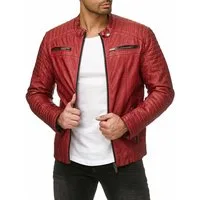RedBridge Lederimitatjacke aus robustem Kunstleder mit Reißverschluss und Stehkragen