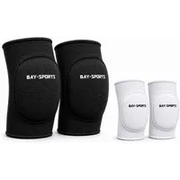 BAY-Sports Knieschutz Knieschützer Knieschoner Knieschutz Kniepolster Bandage KNEE GUARD, stabilisierend, stoßdämpfend, elastisch, atmungsaktiv, Schwarz, Weiß